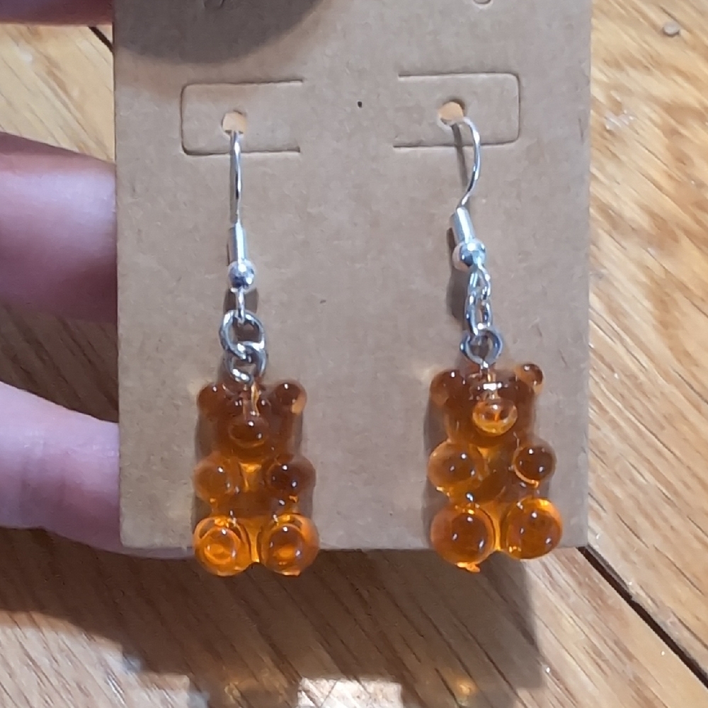 Orange Gummy Bear Earrings